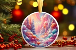 Detailed Digital Painting Molten Candy Winter Scene Round Product Image 1