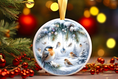 Round Christmass Ornament Sublimation|Clipart Product Image 1