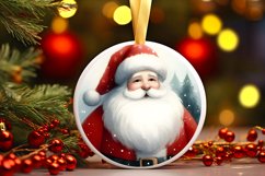 Watercolor Christmas Santa Ornament Sublimation PNG Product Image 3