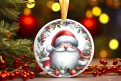 Watercolor Christmas Santa Ornament Sublimation PNG Product Image 3