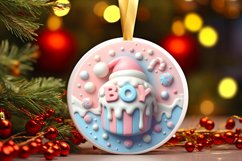 Pastel 3D Martzipan Santa's Boy Ornament Sublimation PNG Product Image 3