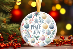Round Christmass Ornament Sublimation|Clipart Product Image 1