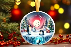 Penguins Melting Snow Scene Sublimation Clipart PNG Product Image 3