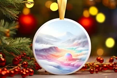 Christmas Candy Scene Round Ornament PNG Product Image 3