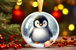 Round Christmass Ornament Sublimation|Clipart Product Image 1