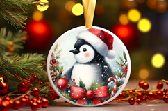 Round Christmass Ornament Sublimation|Clipart Product Image 1