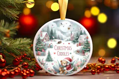 Round Christmass Ornament Sublimation|Clipart Product Image 1