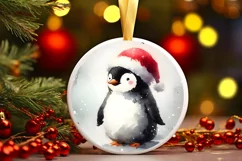 Christmas Penguin Ornament PNG Product Image 3