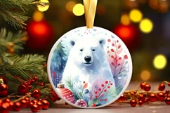 Polar Bear Christmas Ornament PNG Product Image 2