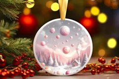 Christmas Candy Scene Round Ornament PNG Product Image 3