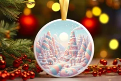 Digital Painting Christmas Scene Ornament Sublimation PNG Product Image 3
