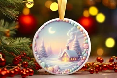 Digital Painting Christmas Scene Ornament Sublimation PNG Product Image 2