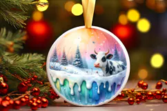 Round Christmass Ornament Sublimation|Clipart Product Image 1