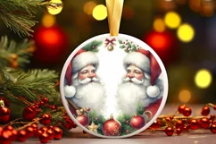 Santa Christmas Round Ornament PNG Product Image 3