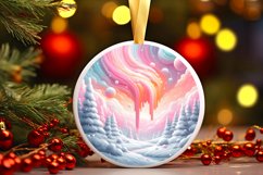Winter Scene Round Ornament Sublimation PNG Product Image 3