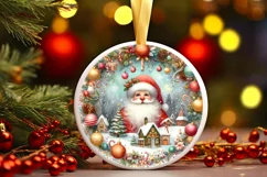 Santa Christmas Ornament Sublimation PNG Product Image 1