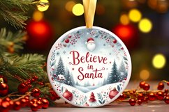 Believe in Santa Round Ornament PNG Product Image 3