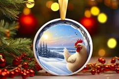 Chicken Smiling Snow Wall Sublimation Clipart PNG Product Image 2