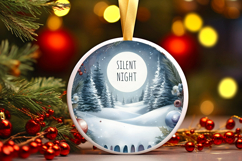Round Christmass Ornament Sublimation|Clipart Product Image 1