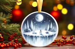 Round Christmass Ornament Sublimation|Clipart Product Image 1