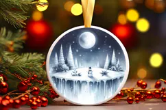 Round Christmass Ornament Sublimation|Clipart Product Image 1