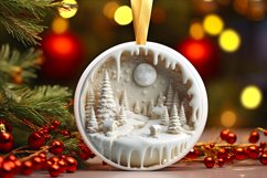 Winter Scene Round Ornament PNG Product Image 3