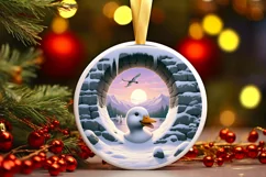 Duck Smiling Snow Wall Sublimation Clipart PNG Product Image 3