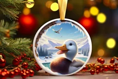 Duck Smiling Snow Wall Sublimation Clipart PNG Product Image 1
