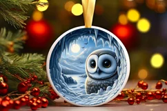 Owl Smiling Icy Wall Sublimation Clipart PNG Product Image 2