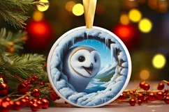 Owl Smiling Icy Wall Sublimation Clipart PNG Product Image 3