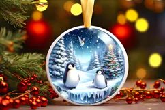 Round Christmass Ornament Sublimation|Clipart Product Image 1