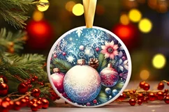Watercolor Scene Snowflake Sublimation PNG Product Image 1