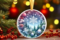 Snow Flake Christmas Ornament Sublimation PNG Product Image 3