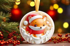 Round Christmass Ornament Sublimation|Clipart Product Image 1