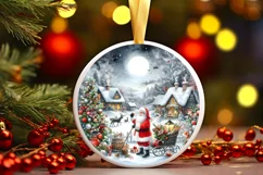 Round Scene Santa Sublimation PNG Product Image 1