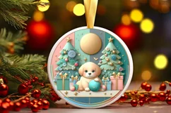 Round Christmas Ornament Sublimation|Clipart Product Image 3