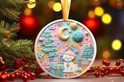 Round Christmas Ornament Sublimation|Clipart Product Image 1