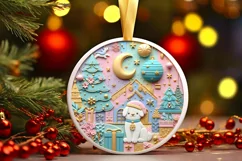 Round Christmas Ornament Sublimation|Clipart Product Image 1