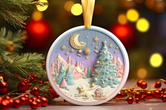 Round Christmas Ornament Sublimation|Clipart Product Image 3