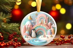 Round Christmas Ornament Sublimation|Clipart Product Image 1