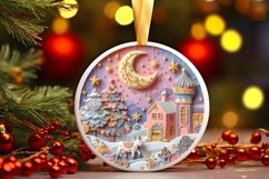 Round Christmas Ornament Sublimation|Clipart Product Image 3