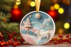 Round Christmas Ornament Sublimation|Clipart Product Image 3