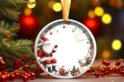 Santa Round Ornament Sublimation PNG Product Image 3