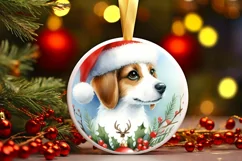 Dog Round Ornament Sublimation PNG Product Image 3
