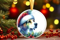 Dog Round Ornament Sublimation PNG Product Image 1