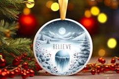 Round Christmass Ornament Sublimation|Clipart Product Image 1