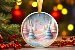 Round Christmas Ornament Sublimation|Clipart Product Image 1