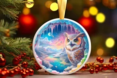 Icy Wall Owl Decorative Sublimation Clipart PNG Product Image 1
