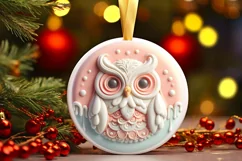 3D Martzipan Round Ornament Sublimation PNG Product Image 3