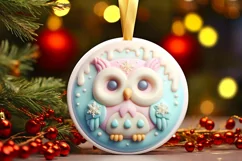 3D Martzipan Round Ornament Sublimation PNG Product Image 1